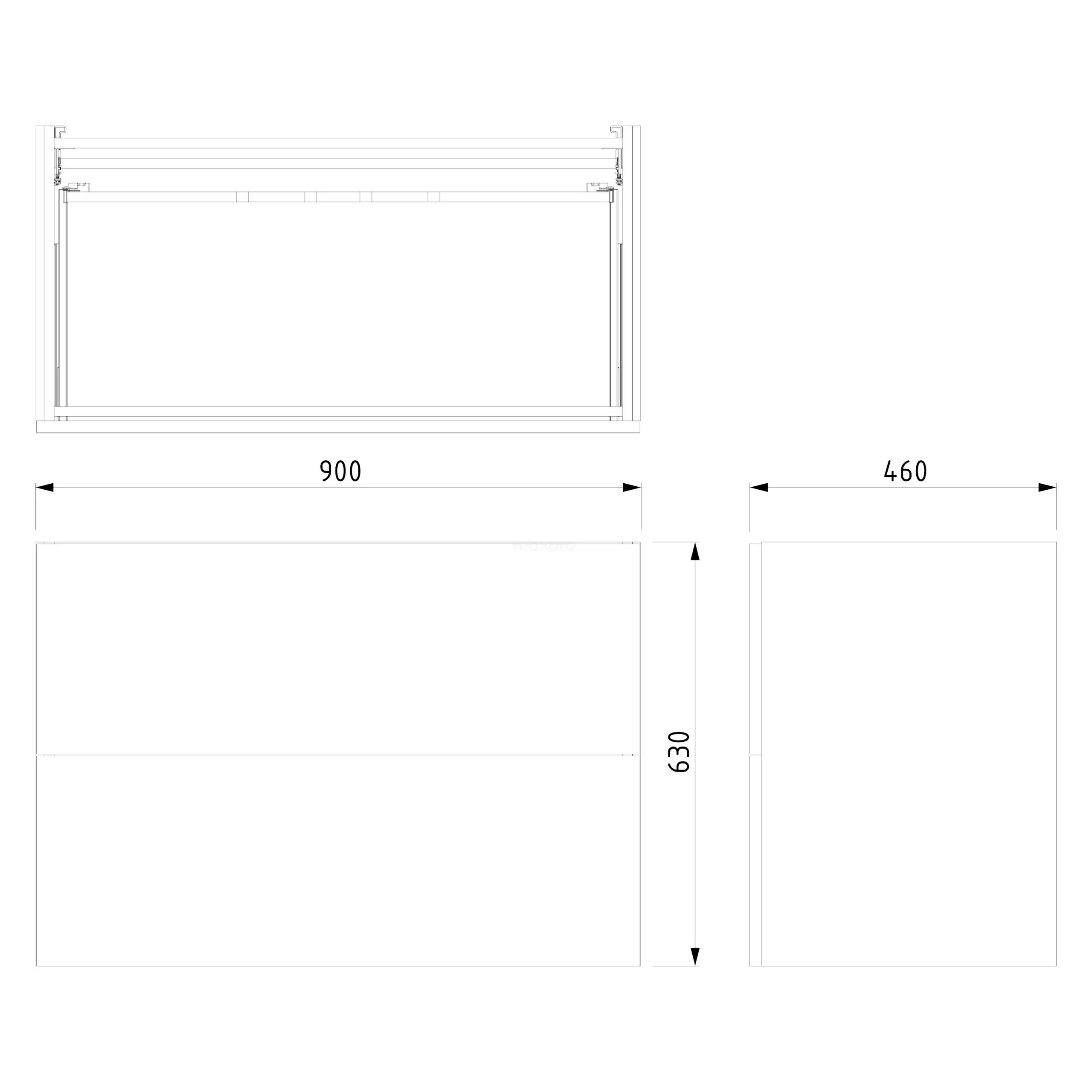 Modulo Badkamermeubel Met Wastafel | 90 Cm Grijs Eiken Vlak Front Keramiek 2 Lades Onder Elkaar 7 Modulo Badkamermeubel Met Wastafel | 90 Cm Grijs Eiken Vlak Front Keramiek 2 Lades Onder Elkaar - Afbeelding 7