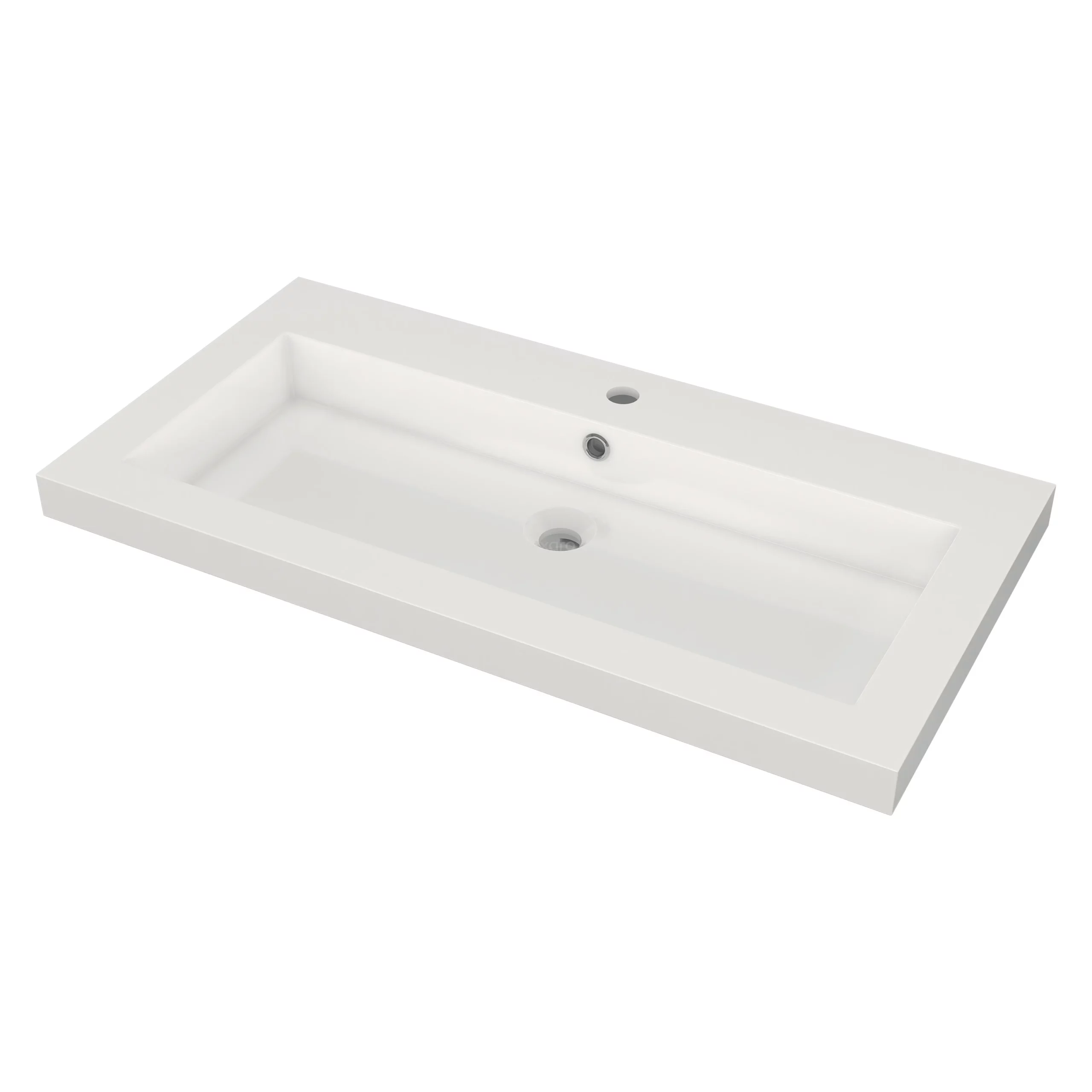 Modulo Badkamermeubel Met Wastafel | 90 Cm Lichtbruin Eiken Vlak Front Mineraalmarmer 2 Lades Onder Elkaar 3 Modulo Badkamermeubel Met Wastafel | 90 Cm Lichtbruin Eiken Vlak Front Mineraalmarmer 2 Lades Onder Elkaar - Afbeelding 3