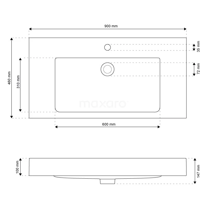 Modulo Badkamermeubel Met Wastafel | 90 Cm Lichtgrijs Beton Vlak Front Mineraalmarmer 2 Lades Onder Elkaar 6 Modulo Badkamermeubel Met Wastafel | 90 Cm Lichtgrijs Beton Vlak Front Mineraalmarmer 2 Lades Onder Elkaar - Afbeelding 6