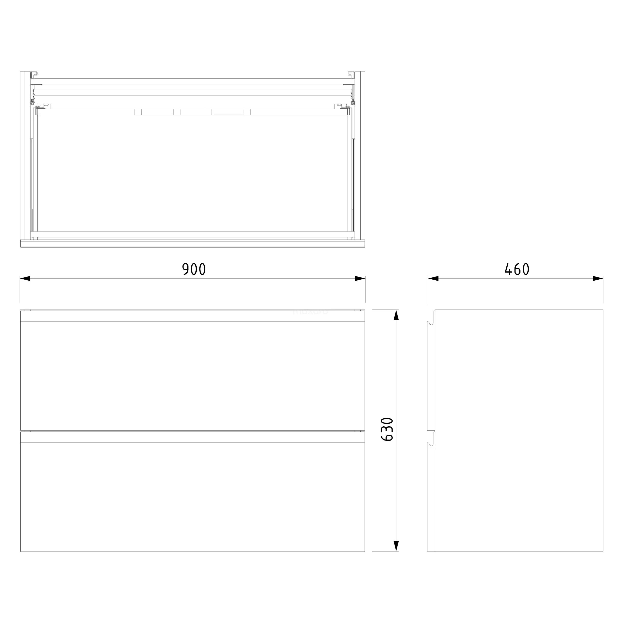 Modulo Badkamermeubel Met Wastafel | 90 Cm Mat Wit Greeploos Front Keramiek 2 Lades Onder Elkaar 7 Modulo Badkamermeubel Met Wastafel | 90 Cm Mat Wit Greeploos Front Keramiek 2 Lades Onder Elkaar - Afbeelding 7