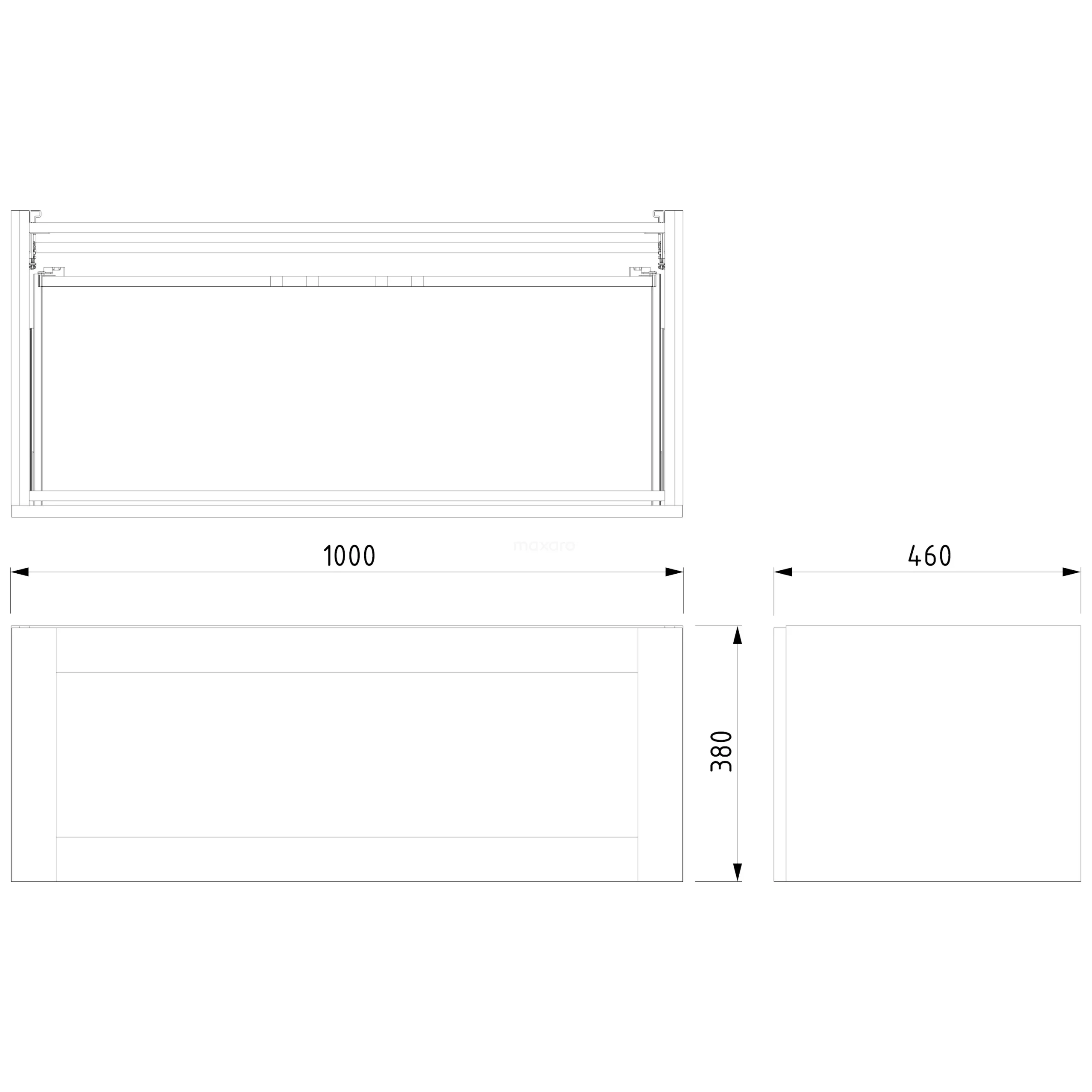 Modulo Plato Badkamermeubel Voor Waskom | 100 Cm Lichtbruin Eiken Kader Front Hoogglans Zwart Blad 1 Lade 7 Modulo Plato Badkamermeubel Voor Waskom | 100 Cm Lichtbruin Eiken Kader Front Hoogglans Zwart Blad 1 Lade - Afbeelding 7