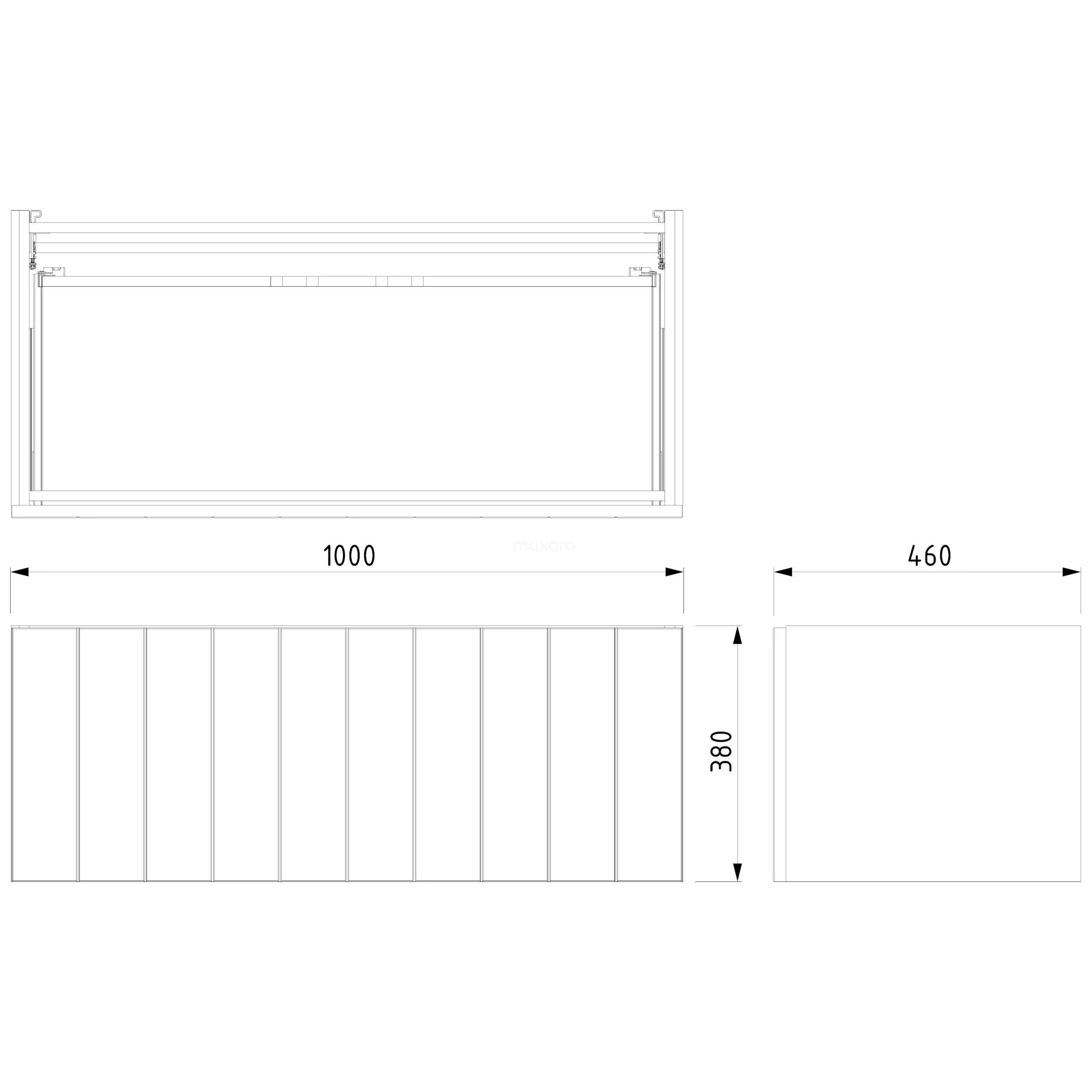 Modulo Plato Badkamermeubel Voor Waskom | 100 Cm Mat Wit Lamel Front Hoogglans Wit Blad 1 Lade 6 Modulo Plato Badkamermeubel Voor Waskom | 100 Cm Mat Wit Lamel Front Hoogglans Wit Blad 1 Lade - Afbeelding 6