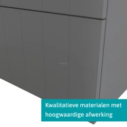 Modulo Plato Badkamermeubel Voor Waskom | 100 Cm Middengrijs Lamel Front Mat Wit Blad 1 Lade -Badkamer Verkoopwinkel modulo plato badkamermeubel voor waskom 100 cm middengrijs lamel front mat wit blad 1 lade bmk11 00370 3