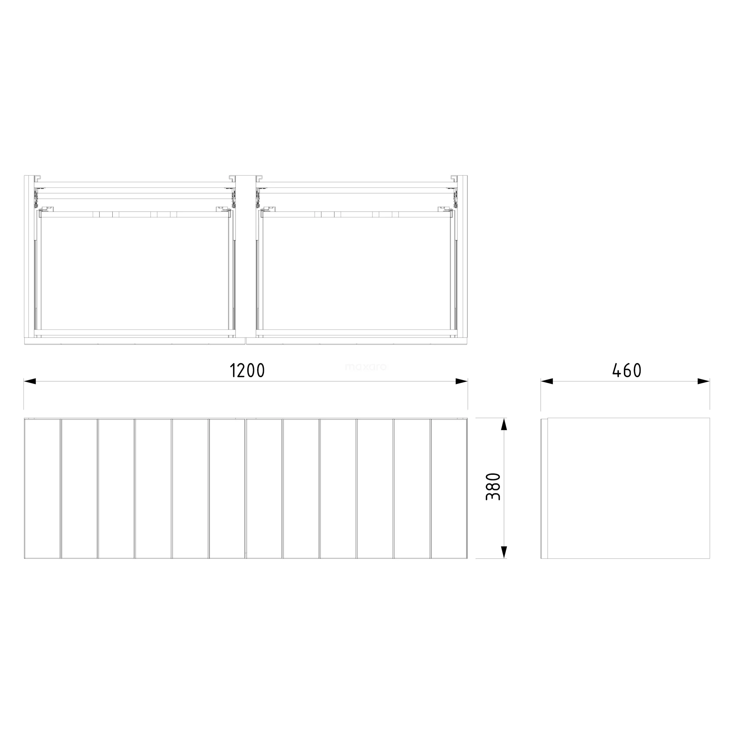 Modulo Plato Badkamermeubel Voor Waskom | 120 Cm Middengrijs Lamel Front Middengrijs Blad 2 Lades Naast Elkaar 7 Modulo Plato Badkamermeubel Voor Waskom | 120 Cm Middengrijs Lamel Front Middengrijs Blad 2 Lades Naast Elkaar - Afbeelding 7