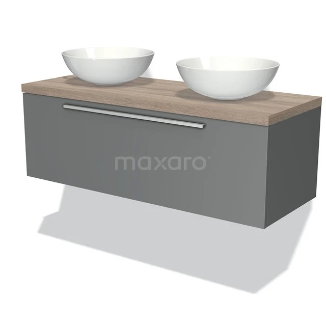 Modulo Plato Badkamermeubel Voor Waskom | 120 Cm Middengrijs Vlak Front Eiken Blad 1 Lade 1 Modulo Plato Badkamermeubel Voor Waskom | 120 Cm Middengrijs Vlak Front Eiken Blad 1 Lade