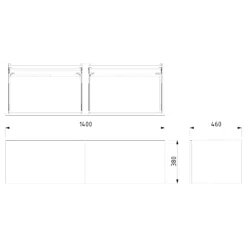 Modulo Plato Badkamermeubel Voor Waskom | 140 Cm Mat Wit Vlak Front Mat Wit Blad 2 Lades Naast Elkaar -Badkamer Verkoopwinkel modulo plato badkamermeubel voor waskom 140 cm mat wit vlak front mat wit blad 2 lades naast elkaar bmk12 00032 5