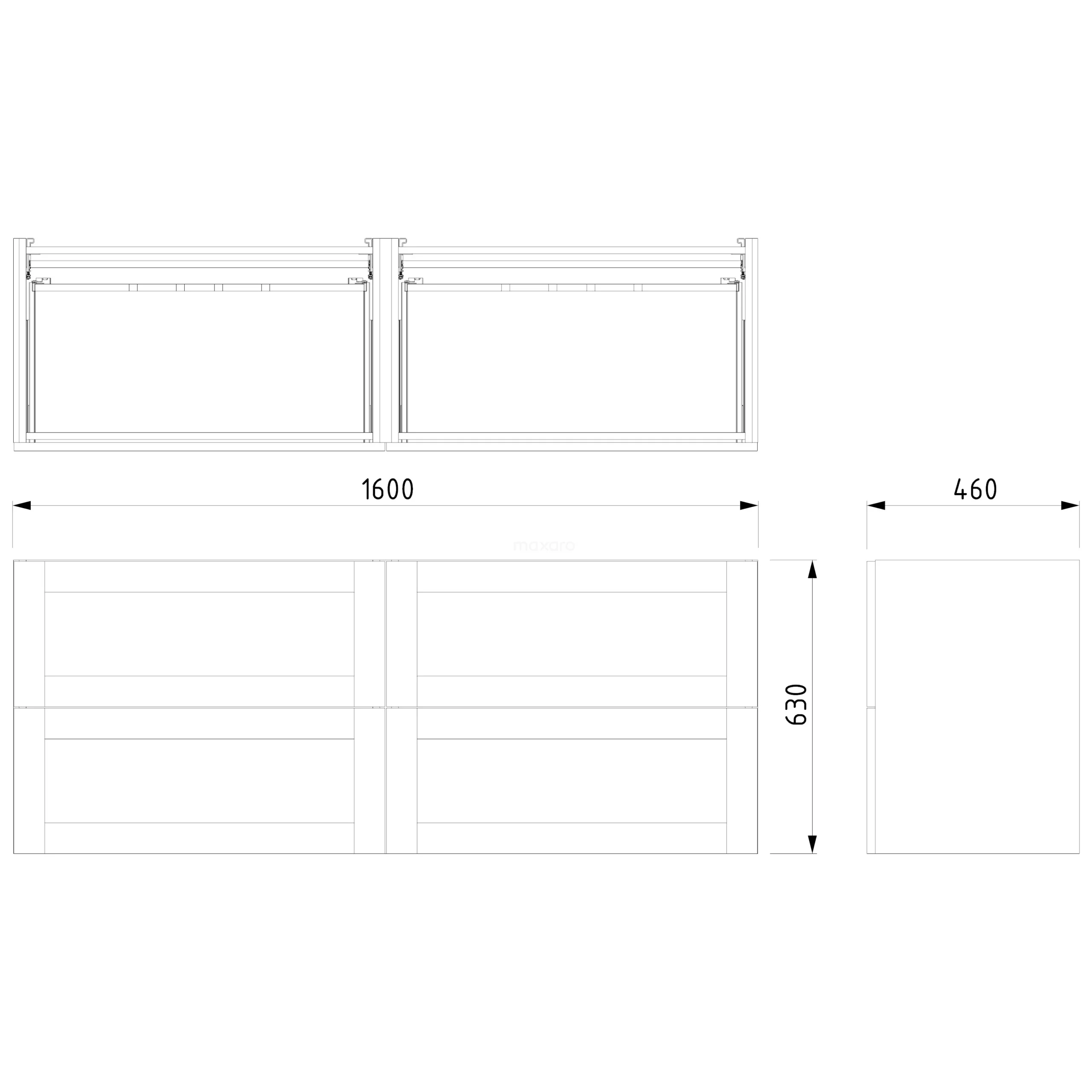 Modulo Plato Badkamermeubel Voor Waskom | 160 Cm Lichtbruin Eiken Kader Front Lichtbruin Eiken Blad 4 Lades 7 Modulo Plato Badkamermeubel Voor Waskom | 160 Cm Lichtbruin Eiken Kader Front Lichtbruin Eiken Blad 4 Lades - Afbeelding 7