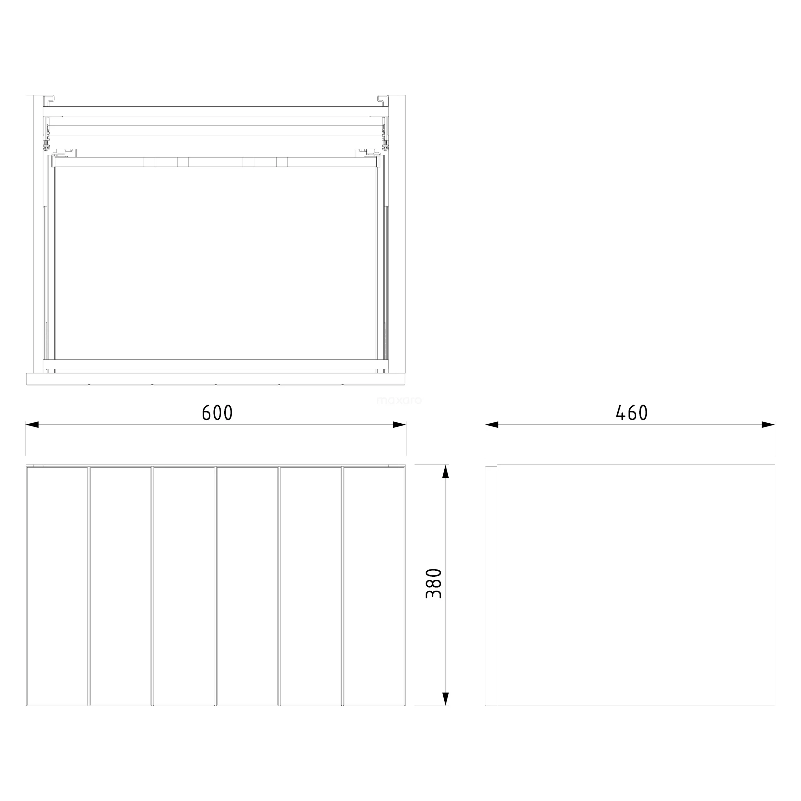 Modulo Plato Badkamermeubel Voor Waskom | 60 Cm Hoogglans Wit Lamel Front Donkergrijs Beton Blad 1 Lade 7 Modulo Plato Badkamermeubel Voor Waskom | 60 Cm Hoogglans Wit Lamel Front Donkergrijs Beton Blad 1 Lade - Afbeelding 7