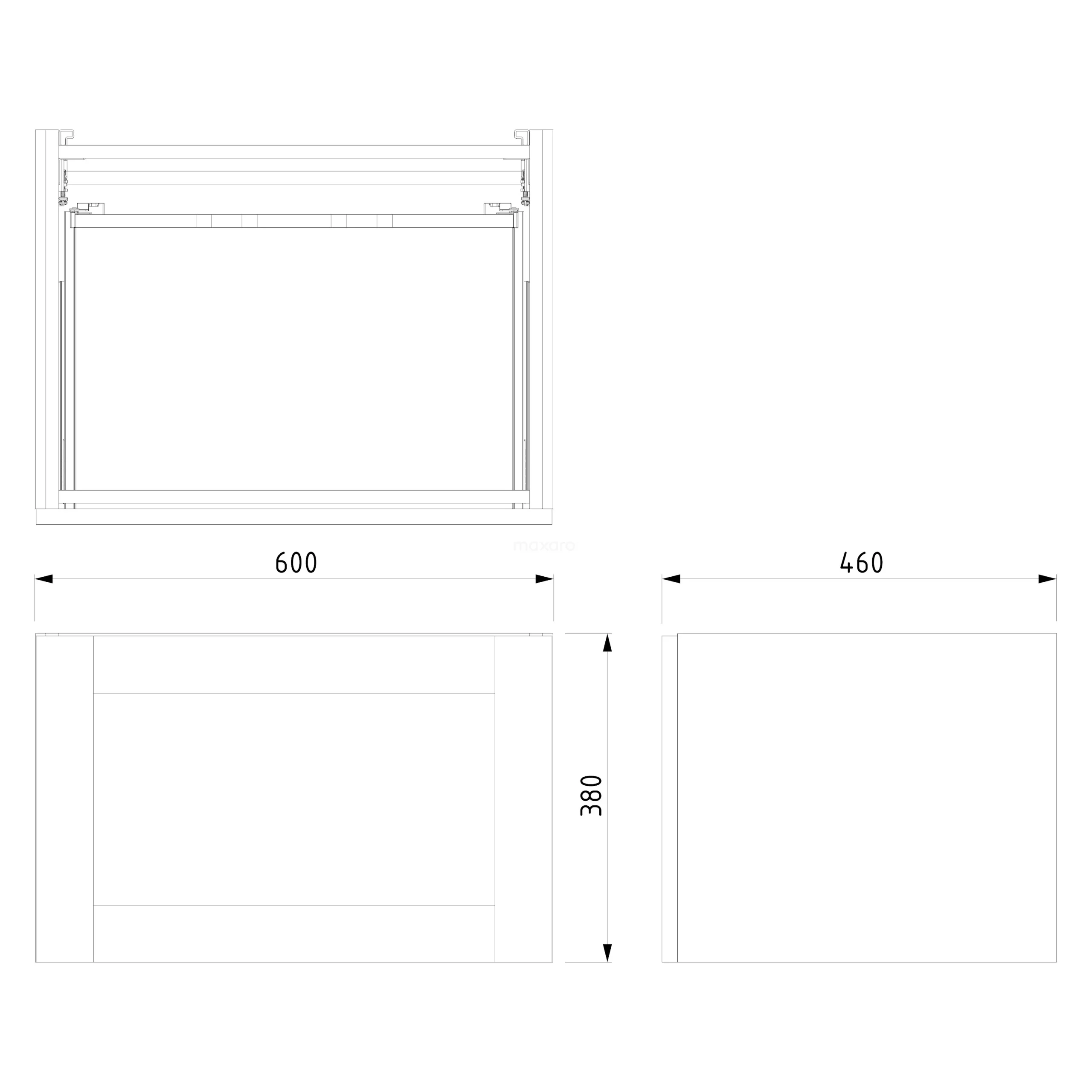 Modulo Plato Badkamermeubel Voor Waskom | 60 Cm Lichtgrijs Eiken Kader Front Hoogglans Wit Blad 1 Lade 6 Modulo Plato Badkamermeubel Voor Waskom | 60 Cm Lichtgrijs Eiken Kader Front Hoogglans Wit Blad 1 Lade - Afbeelding 6