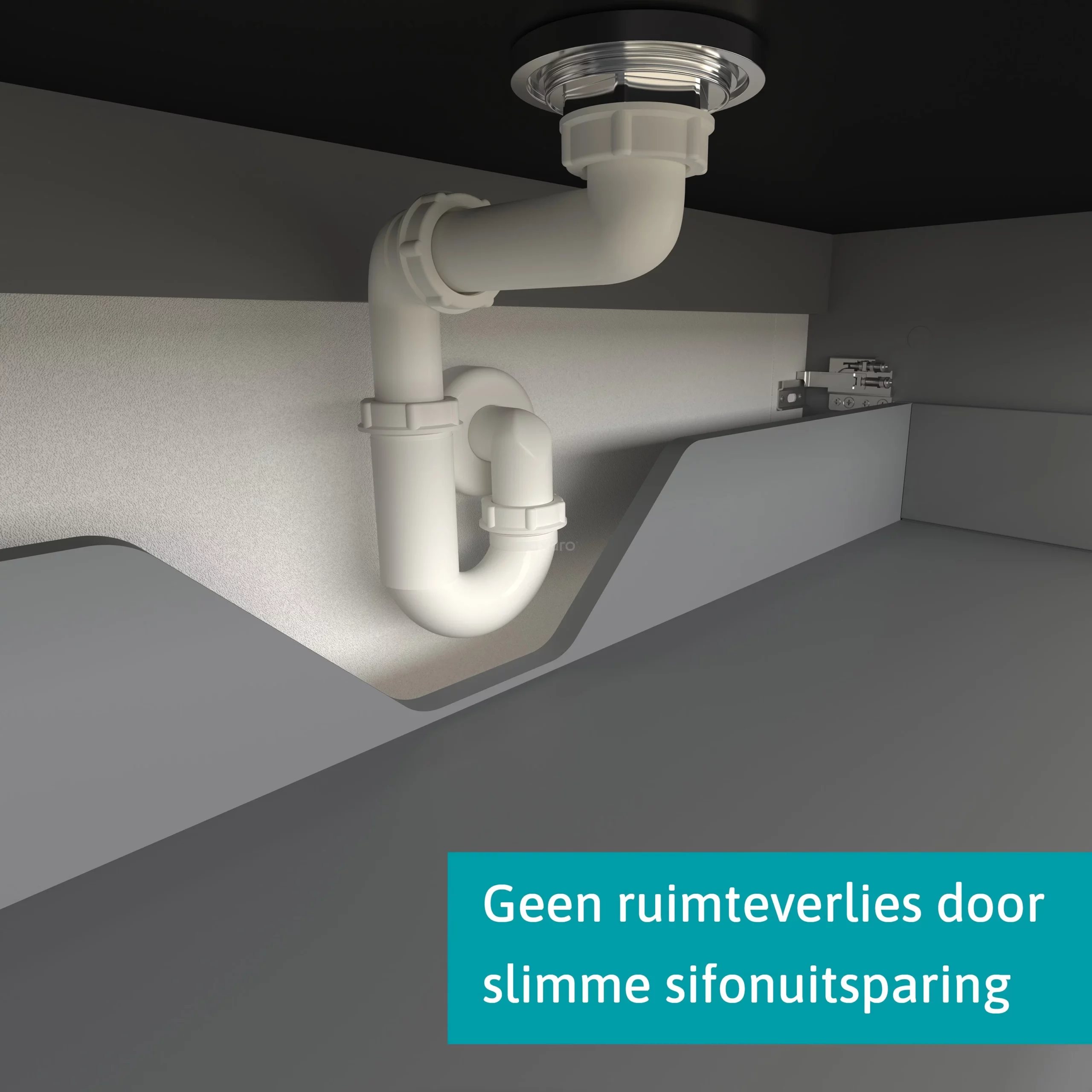 Modulo Plato Badkamermeubel Voor Waskom | 60 Cm Lichtgrijs Eiken Kader Front Mat Zwart Blad 1 Lade 5 Modulo Plato Badkamermeubel Voor Waskom | 60 Cm Lichtgrijs Eiken Kader Front Mat Zwart Blad 1 Lade - Afbeelding 5