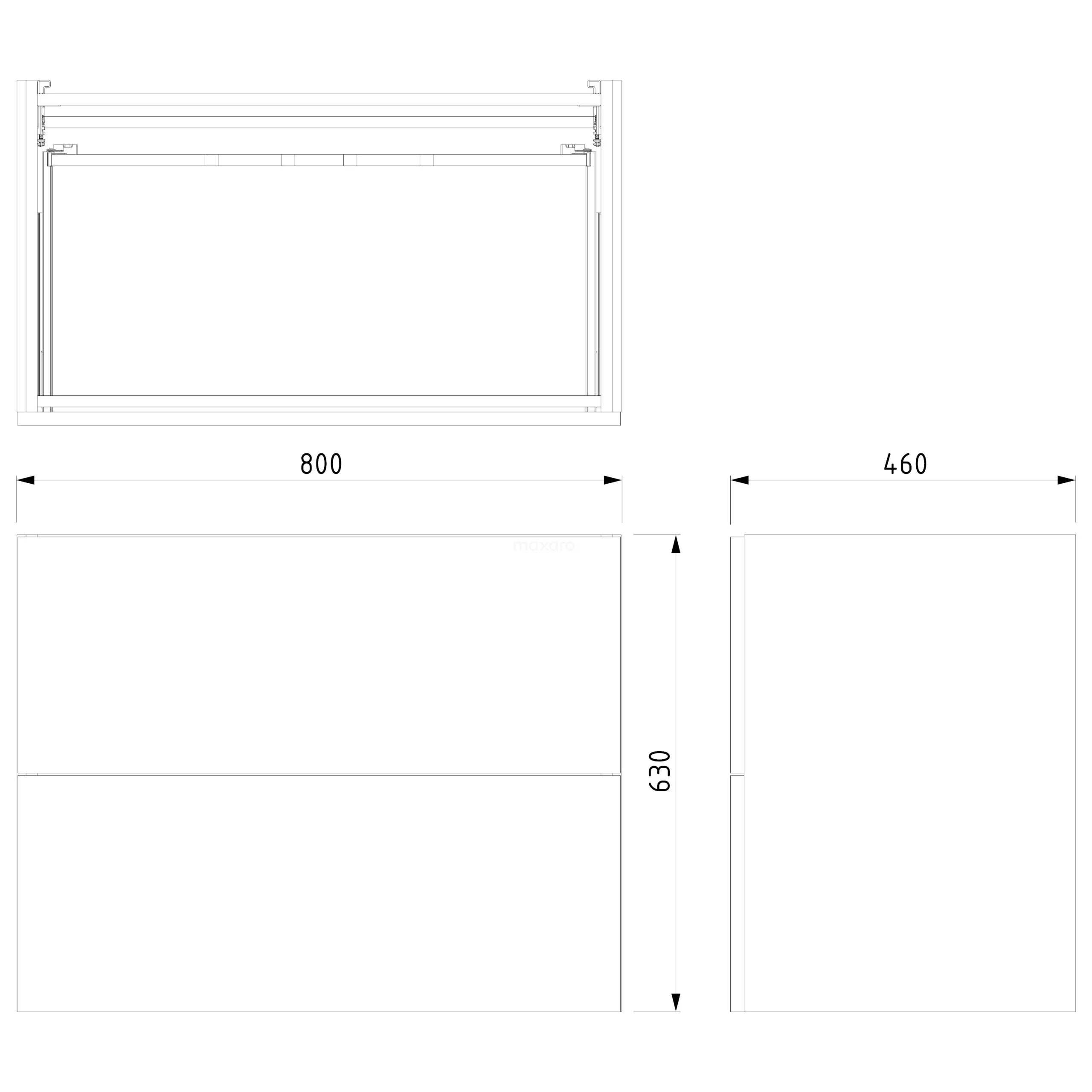 Modulo Plato Badkamermeubel Voor Waskom | 80 Cm Donkergrijs Vlak Front Donkergrijs Blad 2 Lades Onder Elkaar 7 Modulo Plato Badkamermeubel Voor Waskom | 80 Cm Donkergrijs Vlak Front Donkergrijs Blad 2 Lades Onder Elkaar - Afbeelding 7