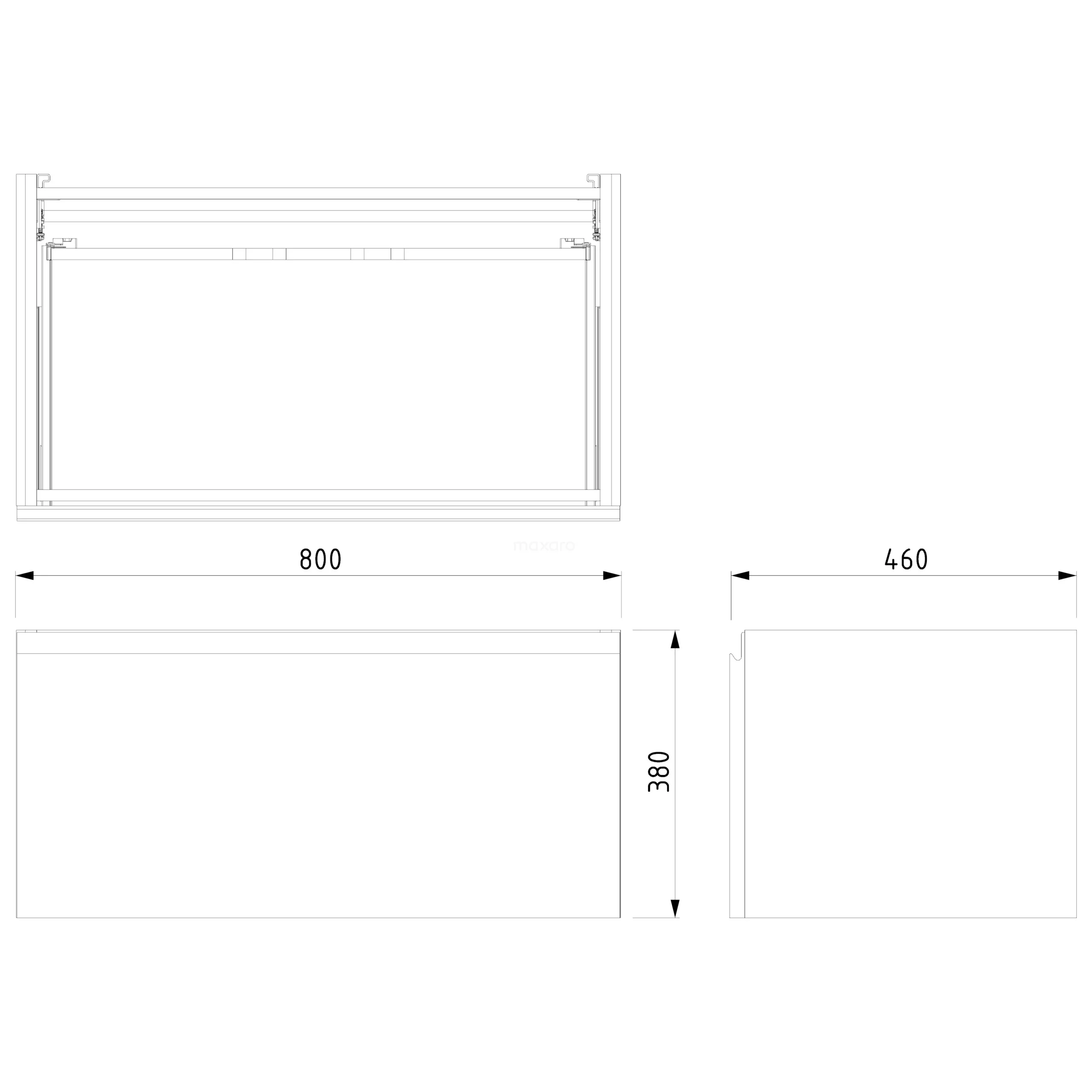 Modulo Plato Badkamermeubel Voor Waskom | 80 Cm Hoogglans Wit Greeploos Front Lichtgrijs Beton Blad 1 Lade 7 Modulo Plato Badkamermeubel Voor Waskom | 80 Cm Hoogglans Wit Greeploos Front Lichtgrijs Beton Blad 1 Lade - Afbeelding 7
