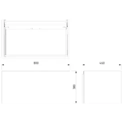 Modulo Plato Badkamermeubel Voor Waskom | 80 Cm Mat Zwart Greeploos Front Eiken Blad 1 Lade -Badkamer Verkoopwinkel modulo plato badkamermeubel voor waskom 80 cm mat zwart greeploos front eiken blad 1 lade bmk11 00185 5