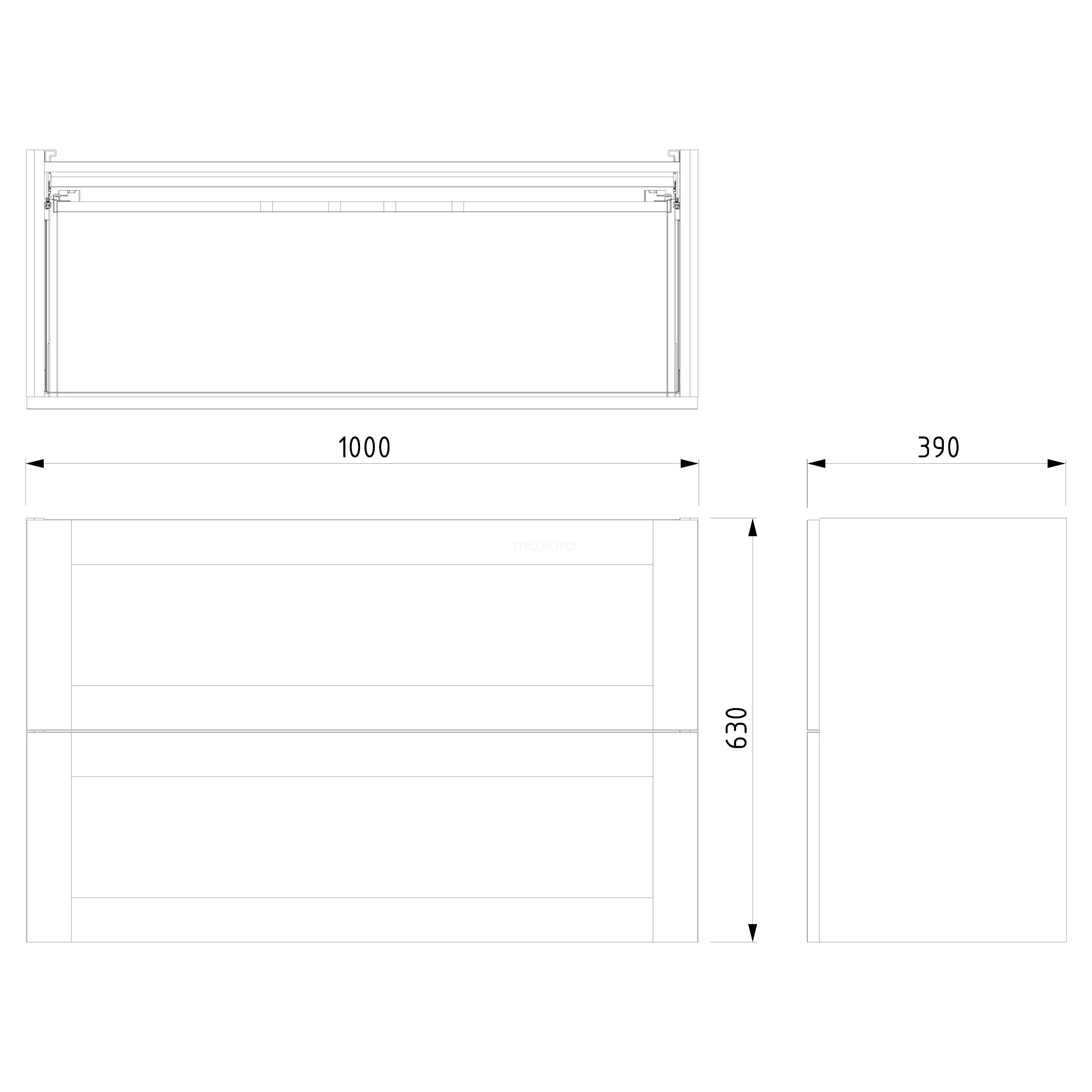 Modulo Plato Slim Badkamermeubel Voor Waskom | 100 Cm Lichtgrijs Eiken Kader Front Lichtgrijs Eiken Blad 2 Lades Onder Elkaar 7 Modulo Plato Slim Badkamermeubel Voor Waskom | 100 Cm Lichtgrijs Eiken Kader Front Lichtgrijs Eiken Blad 2 Lades Onder Elkaar - Afbeelding 7