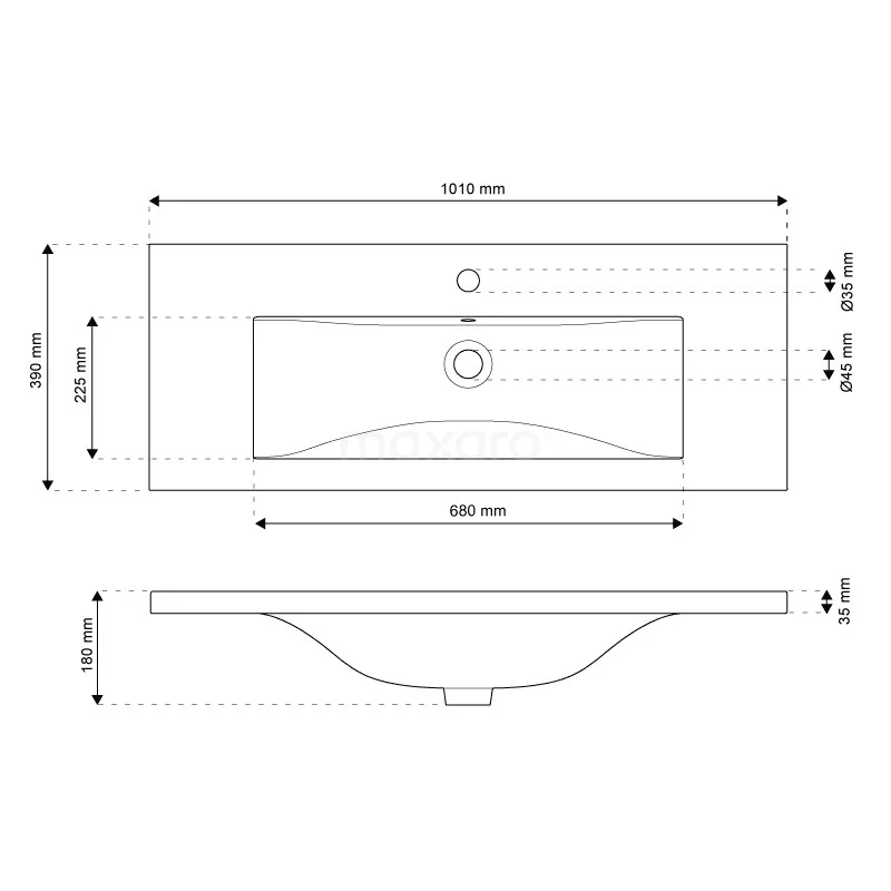 Modulo Slim Badkamermeubel Met Wastafel | 100 Cm Hoogglans Wit Lamel Front Keramiek 2 Lades Onder Elkaar 6 Modulo Slim Badkamermeubel Met Wastafel | 100 Cm Hoogglans Wit Lamel Front Keramiek 2 Lades Onder Elkaar - Afbeelding 6