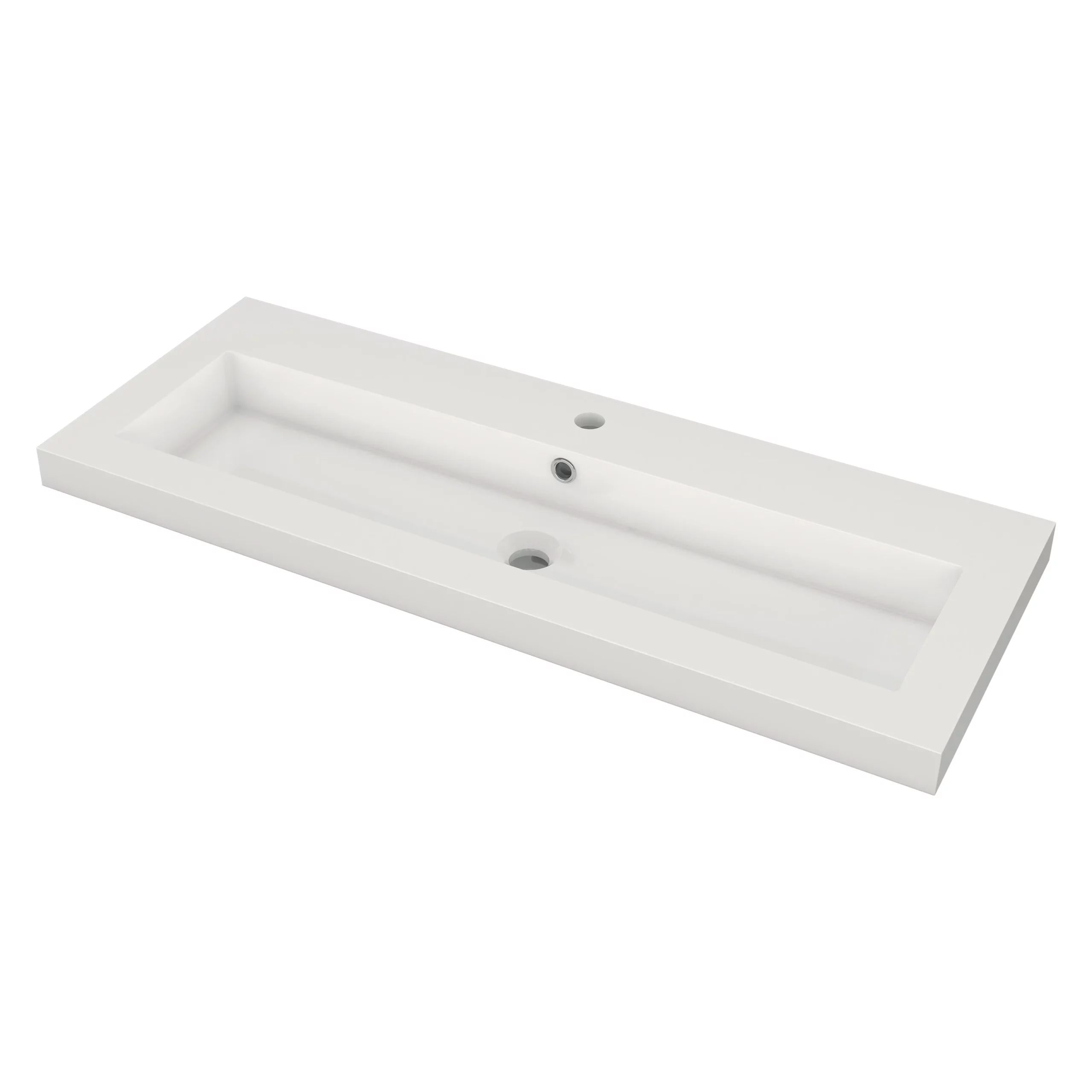 Modulo Slim Badkamermeubel Met Wastafel | 100 Cm Lichtgrijs Beton Greeploos Front Mineraalmarmer 2 Lades Onder Elkaar 2 Modulo Slim Badkamermeubel Met Wastafel | 100 Cm Lichtgrijs Beton Greeploos Front Mineraalmarmer 2 Lades Onder Elkaar - Afbeelding 2