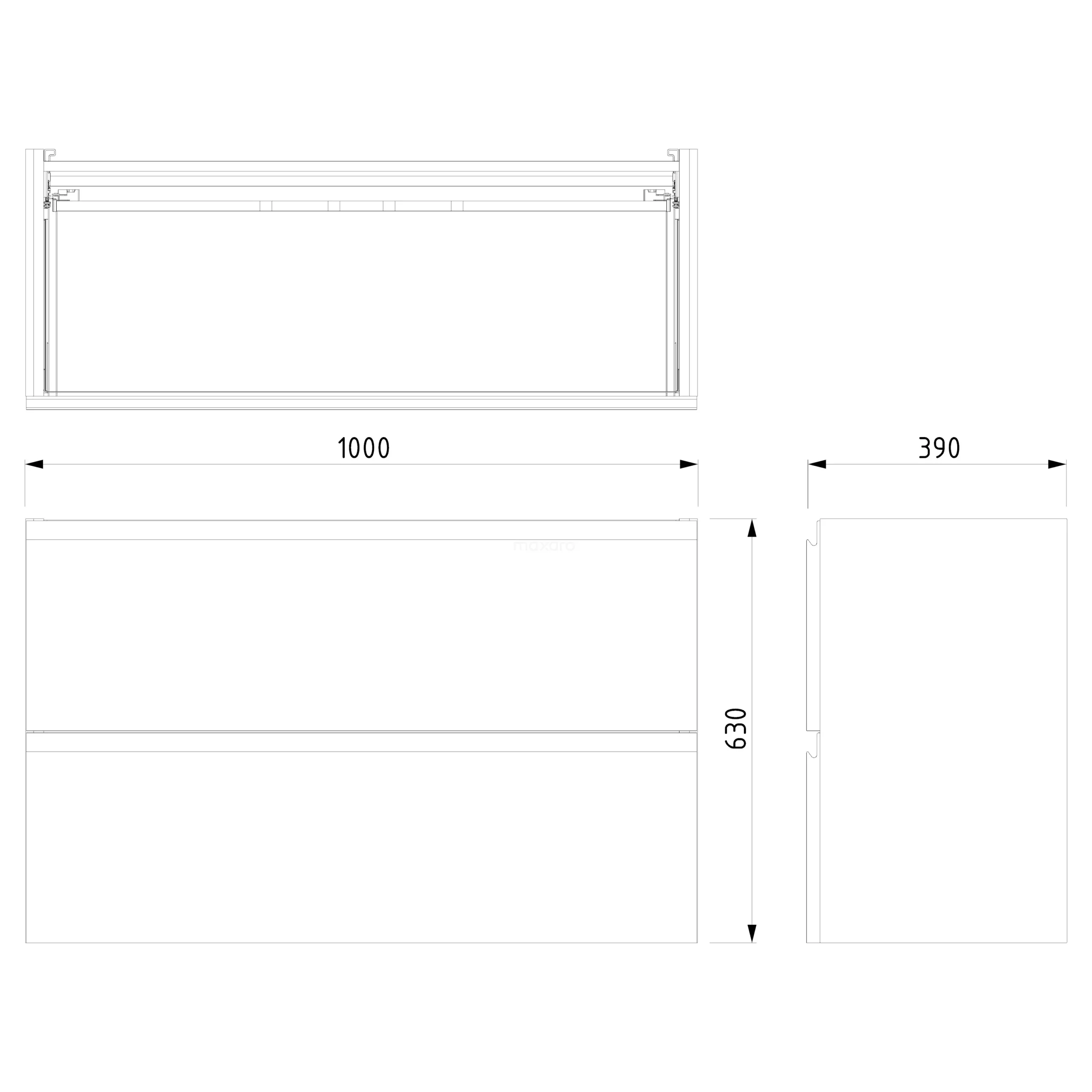 Modulo Slim Badkamermeubel Met Wastafel | 100 Cm Lichtgrijs Beton Greeploos Front Mineraalmarmer 2 Lades Onder Elkaar 5 Modulo Slim Badkamermeubel Met Wastafel | 100 Cm Lichtgrijs Beton Greeploos Front Mineraalmarmer 2 Lades Onder Elkaar - Afbeelding 5