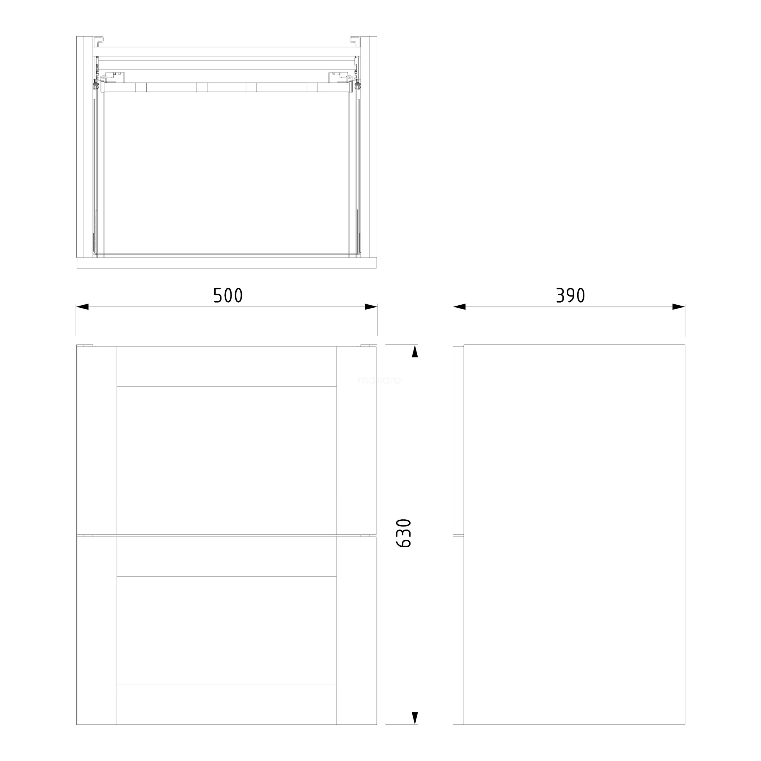 Modulo Slim Badkamermeubel Met Wastafel | 50 Cm Grijs Eiken Kader Front Mineraalmarmer 2 Lades Onder Elkaar 7 Modulo Slim Badkamermeubel Met Wastafel | 50 Cm Grijs Eiken Kader Front Mineraalmarmer 2 Lades Onder Elkaar - Afbeelding 7