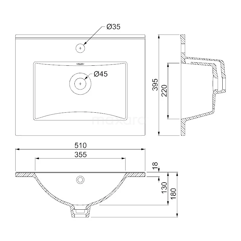 Modulo Slim Badkamermeubel Met Wastafel | 50 Cm Lichtbruin Eiken Greeploos Front Keramiek 2 Lades Onder Elkaar 4 Modulo Slim Badkamermeubel Met Wastafel | 50 Cm Lichtbruin Eiken Greeploos Front Keramiek 2 Lades Onder Elkaar - Afbeelding 4