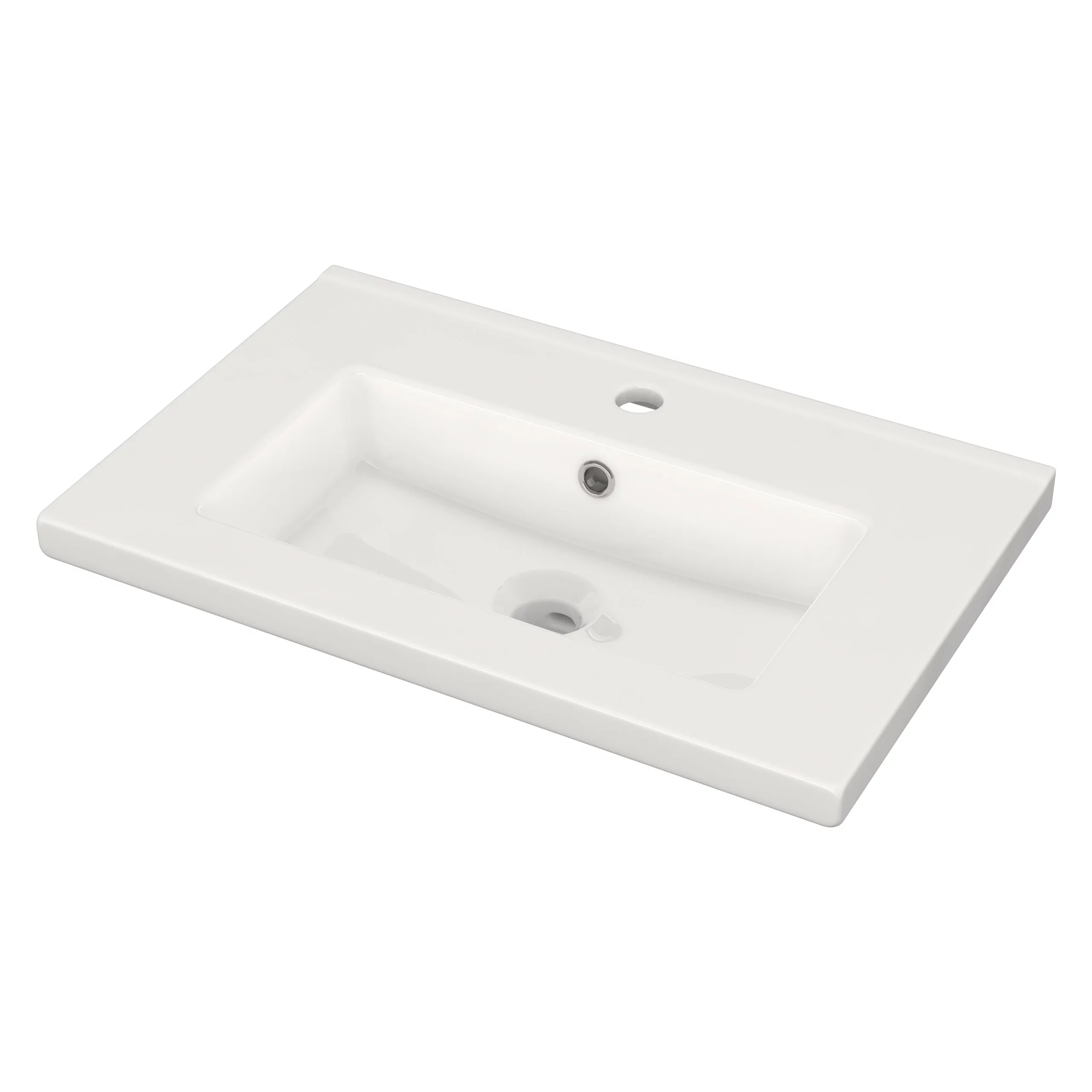 Modulo Slim Badkamermeubel Met Wastafel | 60 Cm Grijs Eiken Kader Front Keramiek 2 Lades Onder Elkaar 3 Modulo Slim Badkamermeubel Met Wastafel | 60 Cm Grijs Eiken Kader Front Keramiek 2 Lades Onder Elkaar - Afbeelding 3