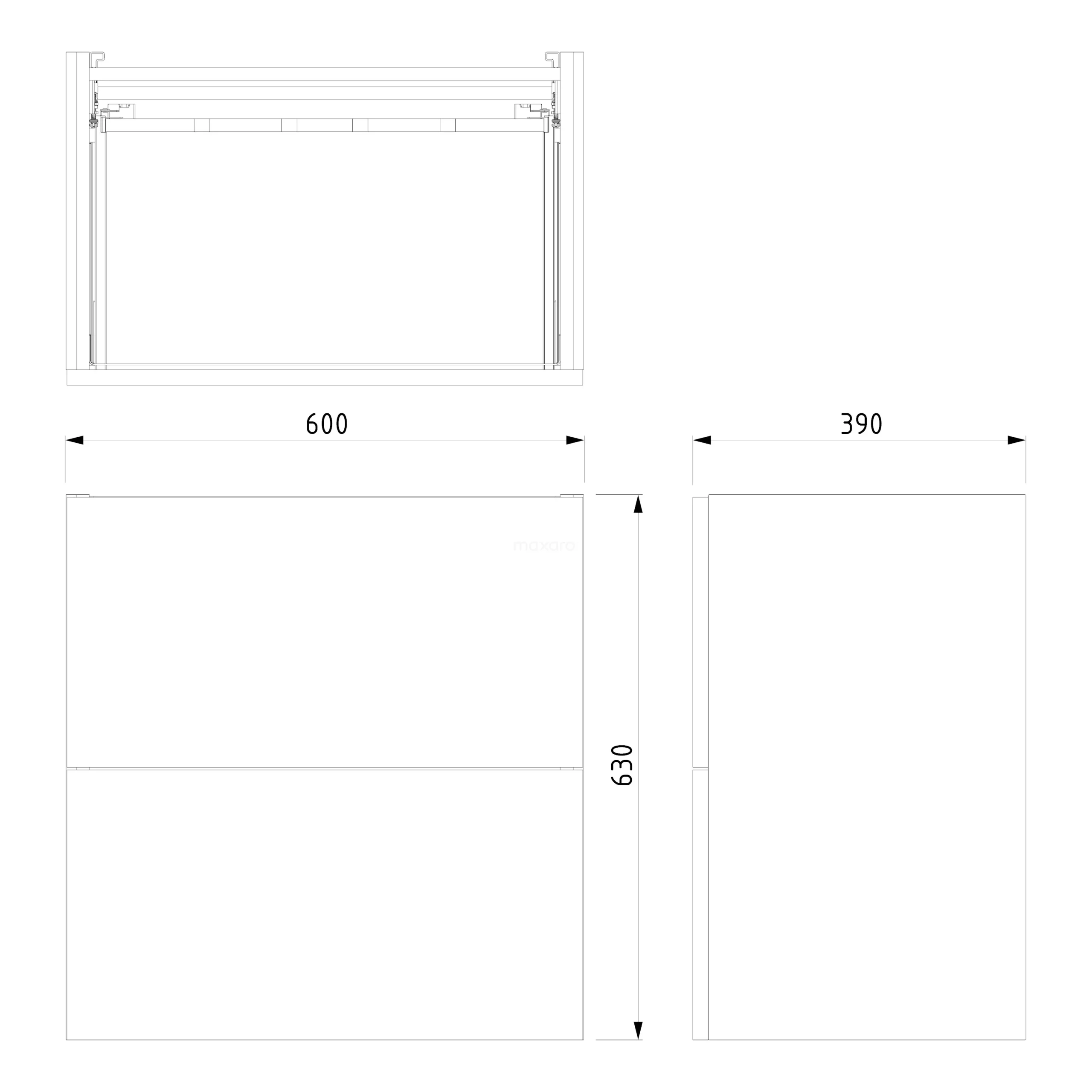 Modulo Slim Badkamermeubel Met Wastafel | 60 Cm Mat Wit Vlak Front Keramiek 2 Lades Onder Elkaar 7 Modulo Slim Badkamermeubel Met Wastafel | 60 Cm Mat Wit Vlak Front Keramiek 2 Lades Onder Elkaar - Afbeelding 7