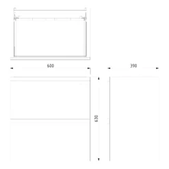 Modulo Slim Badkamermeubel Met Wastafel | 60 Cm Mat Zwart Greeploos Front Keramiek 2 Lades Onder Elkaar -Badkamer Verkoopwinkel modulo slim badkamermeubel met wastafel 60 cm mat zwart greeploos front keramiek 2 lades onder elkaar bmw37 00611 6