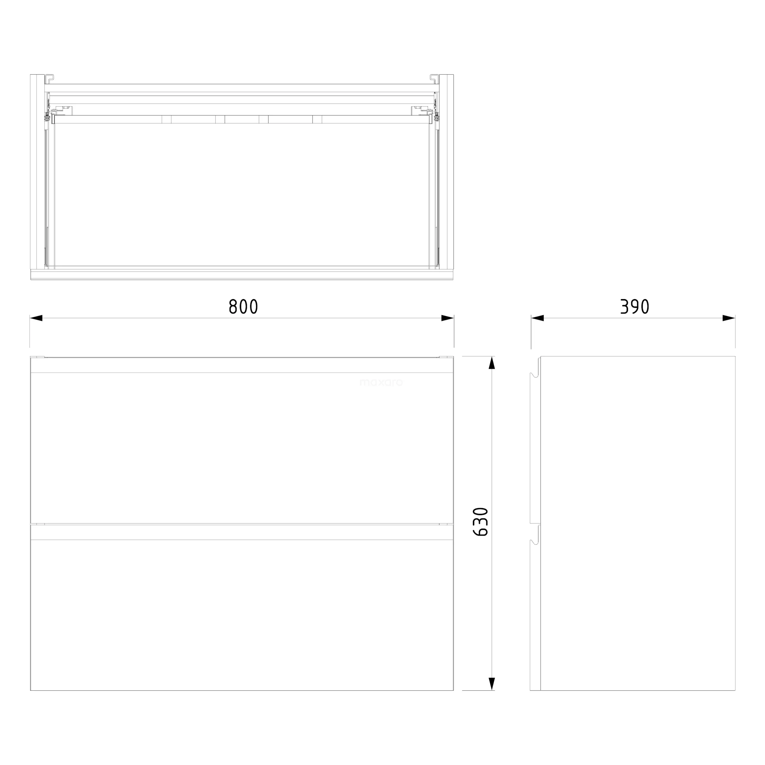 Modulo Slim Badkamermeubel Met Wastafel | 80 Cm Eiken Greeploos Front Keramiek 2 Lades Onder Elkaar 5 Modulo Slim Badkamermeubel Met Wastafel | 80 Cm Eiken Greeploos Front Keramiek 2 Lades Onder Elkaar - Afbeelding 5