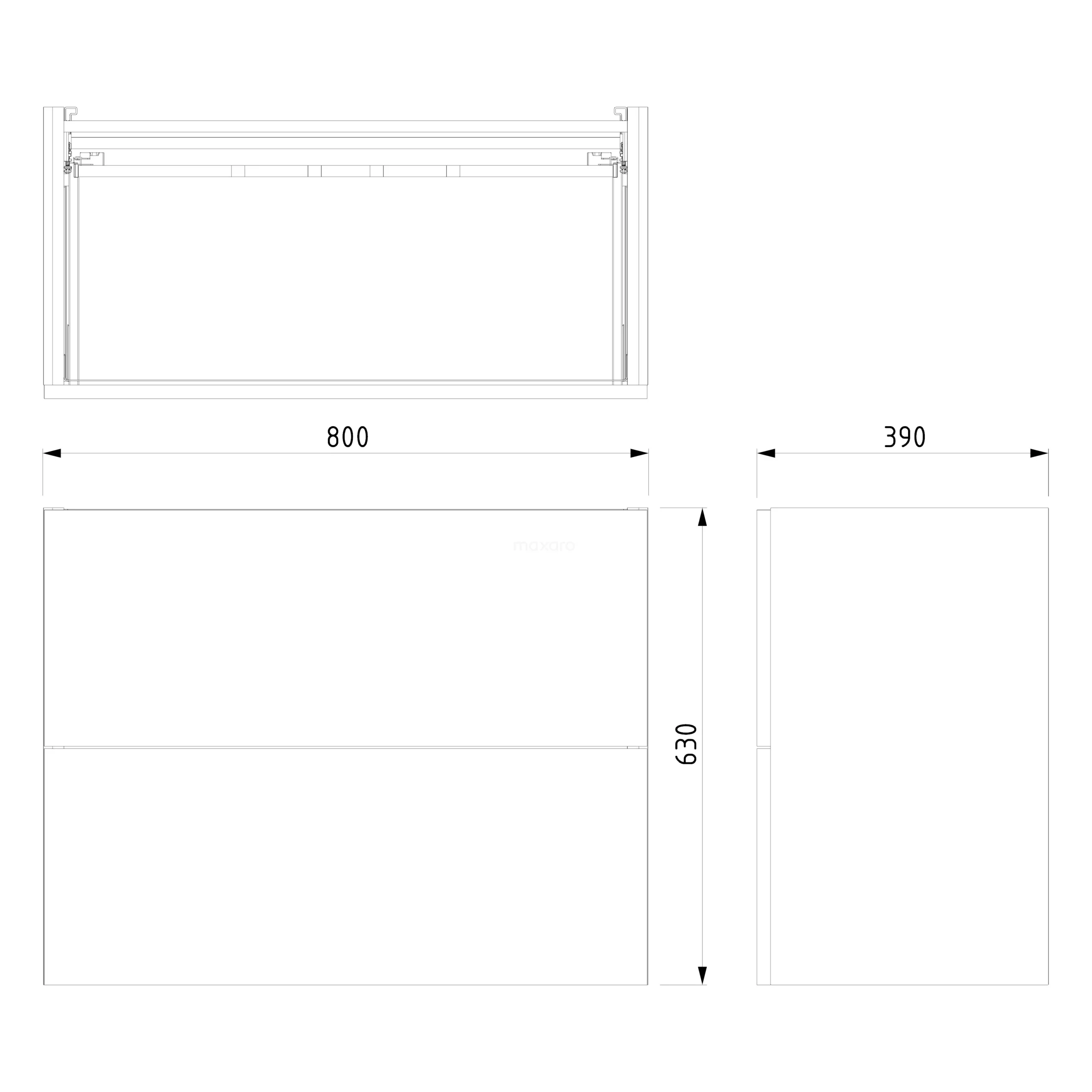 Modulo Slim Badkamermeubel Met Wastafel | 80 Cm Lichtgrijs Beton Vlak Front Keramiek 2 Lades Onder Elkaar 7 Modulo Slim Badkamermeubel Met Wastafel | 80 Cm Lichtgrijs Beton Vlak Front Keramiek 2 Lades Onder Elkaar - Afbeelding 7