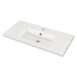 Modulo Slim Badkamermeubel Met Wastafel | 80 Cm Middenbruin Eiken Greeploos Front Keramiek 2 Lades Onder Elkaar -Badkamer Verkoopwinkel modulo slim badkamermeubel met wastafel 80 cm middenbruin eiken greeploos front keramiek 2 lades onder elkaar bmw37 00738 1