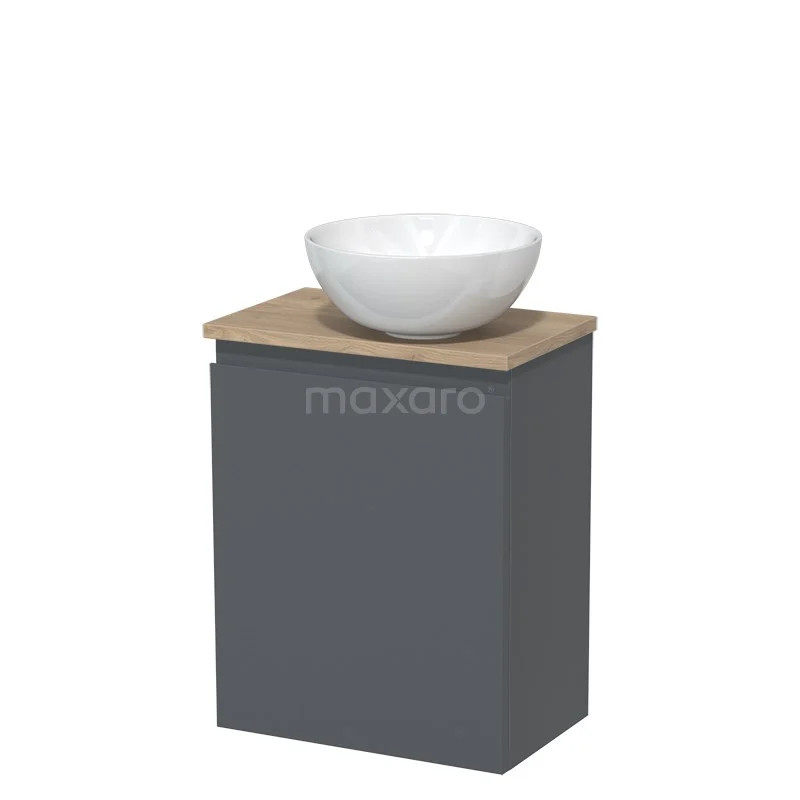 Toiletmeubel Met Waskom Keramiek Modulo Donkergrijs Greeploos 41 Cm Lichtbruin Eiken Blad 2 Toiletmeubel Met Waskom Keramiek Modulo Donkergrijs Greeploos 41 Cm Lichtbruin Eiken Blad - Afbeelding 2