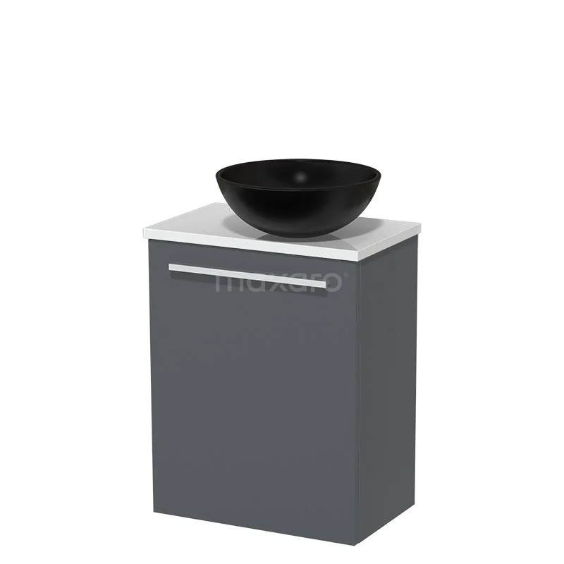 Toiletmeubel Met Waskom Keramiek Modulo Donkergrijs Vlak 41 Cm Hoogglans Wit Blad 2 Toiletmeubel Met Waskom Keramiek Modulo Donkergrijs Vlak 41 Cm Hoogglans Wit Blad - Afbeelding 2