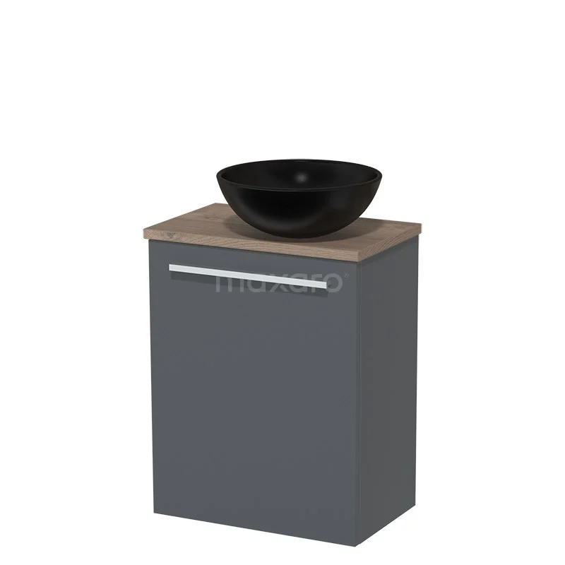 Toiletmeubel Met Waskom Keramiek Modulo Donkergrijs Vlak 41 Cm Middenbruin Eiken Blad 2 Toiletmeubel Met Waskom Keramiek Modulo Donkergrijs Vlak 41 Cm Middenbruin Eiken Blad - Afbeelding 2