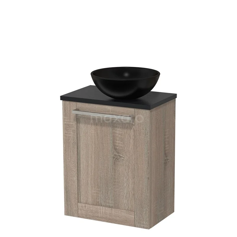 Toiletmeubel Met Waskom Keramiek Modulo Eiken Kader 41 Cm Mat Zwart Blad 2 Toiletmeubel Met Waskom Keramiek Modulo Eiken Kader 41 Cm Mat Zwart Blad - Afbeelding 2