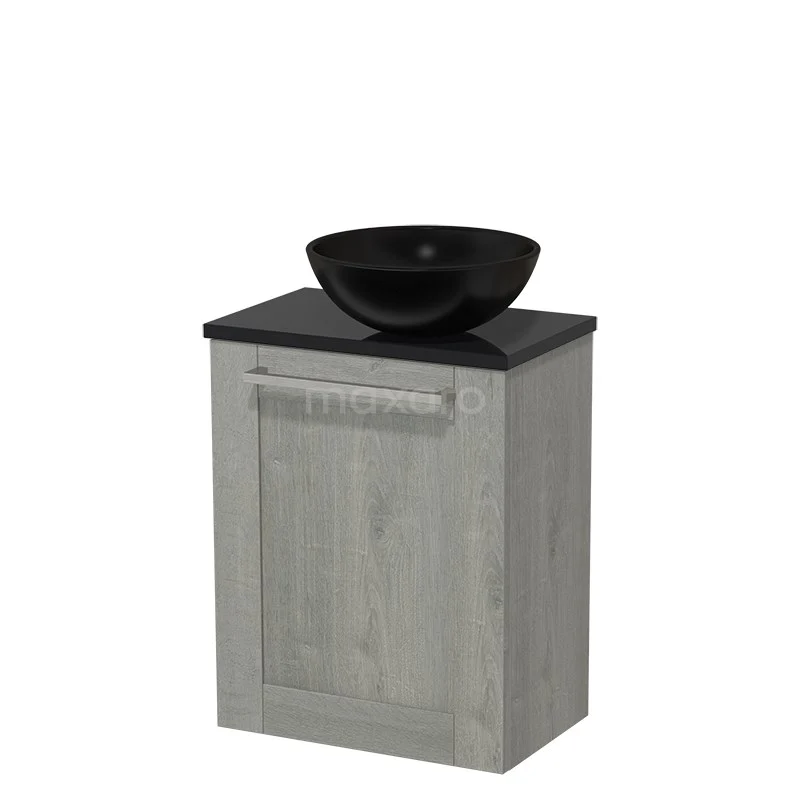 Toiletmeubel Met Waskom Keramiek Modulo Grijs Eiken Kader 41 Cm Hoogglans Zwart Blad 2 Toiletmeubel Met Waskom Keramiek Modulo Grijs Eiken Kader 41 Cm Hoogglans Zwart Blad - Afbeelding 2