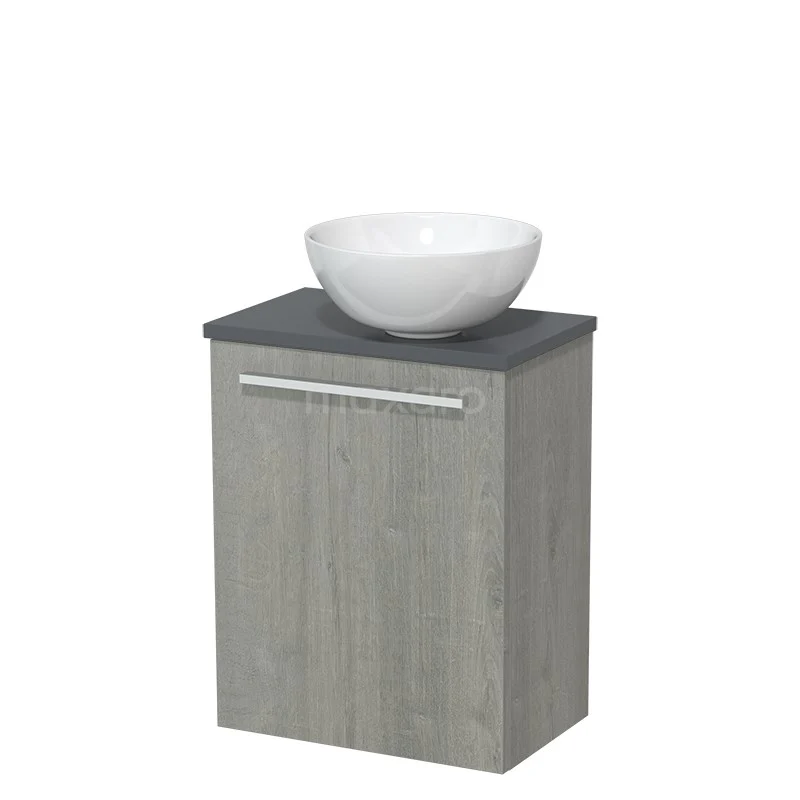 Toiletmeubel Met Waskom Keramiek Modulo Grijs Eiken Vlak 41 Cm Donkergrijs Blad 2 Toiletmeubel Met Waskom Keramiek Modulo Grijs Eiken Vlak 41 Cm Donkergrijs Blad - Afbeelding 2