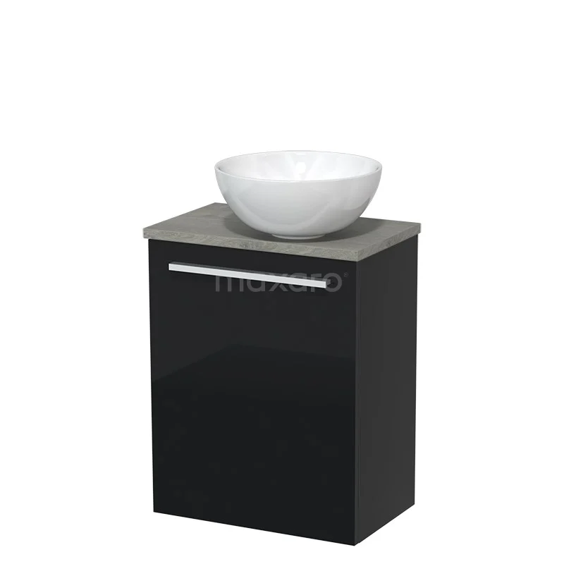 Toiletmeubel Met Waskom Keramiek Modulo Hoogglans Zwart Vlak 41 Cm Grijs Eiken Blad 2 Toiletmeubel Met Waskom Keramiek Modulo Hoogglans Zwart Vlak 41 Cm Grijs Eiken Blad - Afbeelding 2