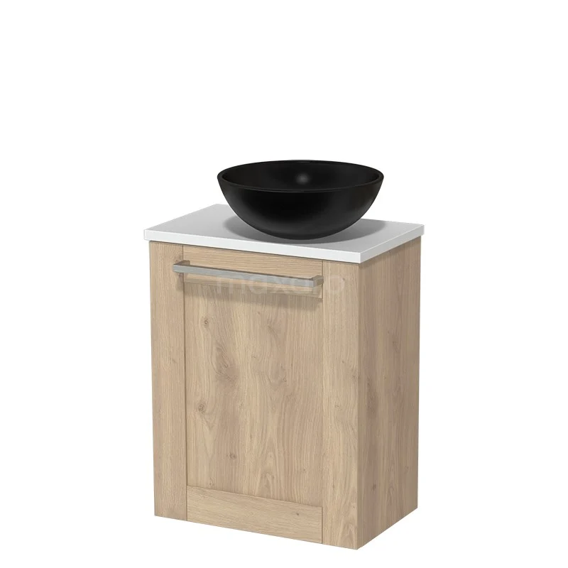 Toiletmeubel Met Waskom Keramiek Modulo Lichtbruin Eiken Kader 41 Cm Mat Wit Blad 2 Toiletmeubel Met Waskom Keramiek Modulo Lichtbruin Eiken Kader 41 Cm Mat Wit Blad - Afbeelding 2