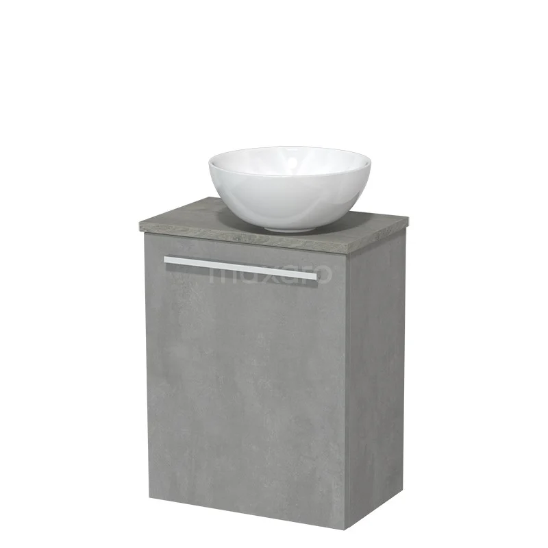Toiletmeubel Met Waskom Keramiek Modulo Lichtgrijs Beton Vlak 41 Cm Grijs Eiken Blad 2 Toiletmeubel Met Waskom Keramiek Modulo Lichtgrijs Beton Vlak 41 Cm Grijs Eiken Blad - Afbeelding 2