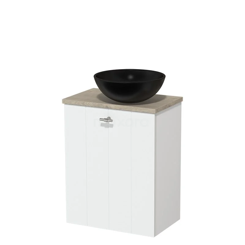 Toiletmeubel Met Waskom Keramiek Modulo Mat Wit Lamel 41 Cm Lichtgrijs Eiken Blad 2 Toiletmeubel Met Waskom Keramiek Modulo Mat Wit Lamel 41 Cm Lichtgrijs Eiken Blad - Afbeelding 2