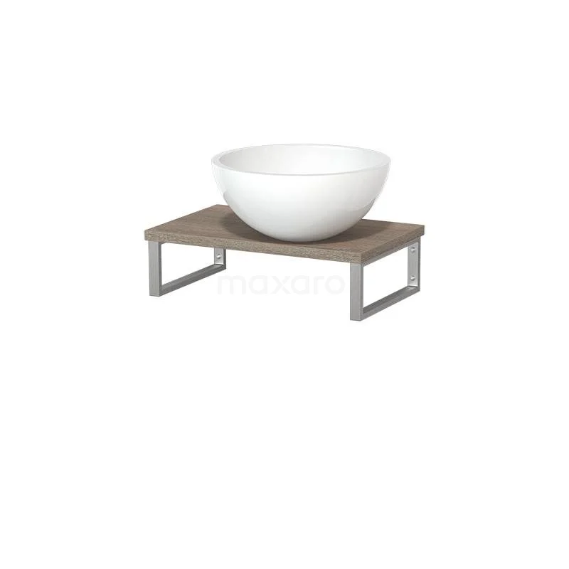 Toiletmeubel Met Waskom Mineraalmarmer Glanzend Modulo Eiken 41 Cm Wandbeugels RVS 2 Toiletmeubel Met Waskom Mineraalmarmer Glanzend Modulo Eiken 41 Cm Wandbeugels RVS - Afbeelding 2