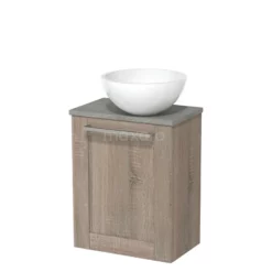 Toiletmeubel Met Waskom Mineraalmarmer Modulo Eiken Kader 41 Cm Grijs Eiken Blad -Badkamer Verkoopwinkel toiletmeubel met waskom mineraalmarmer modulo eiken kader 41 cm grijs eiken blad tmk10 01920 1