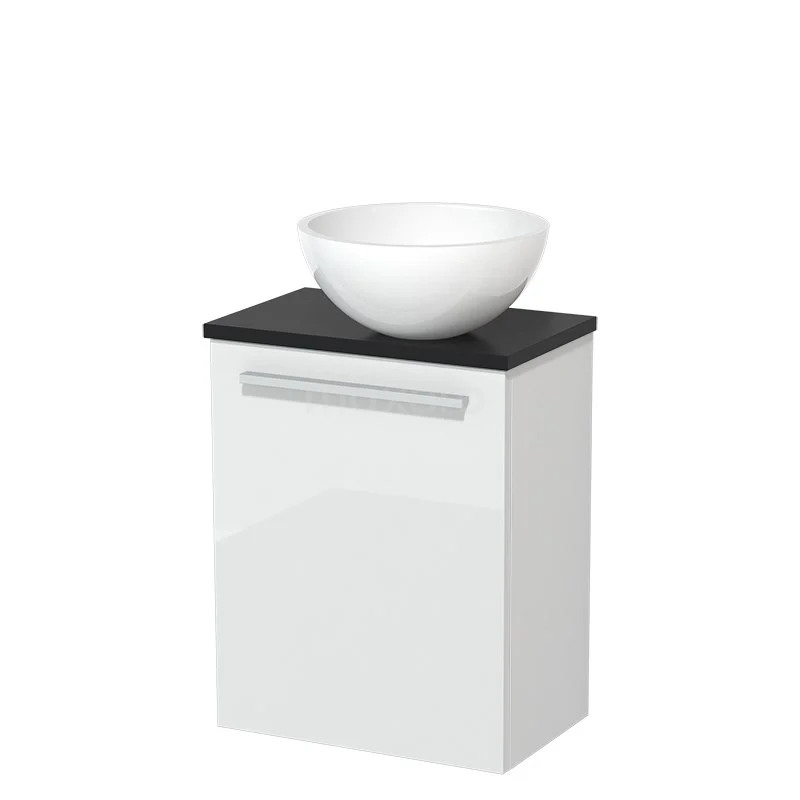 Toiletmeubel Met Waskom Mineraalmarmer Modulo Hoogglans Wit Vlak 41 Cm Mat Zwart Blad 2 Toiletmeubel Met Waskom Mineraalmarmer Modulo Hoogglans Wit Vlak 41 Cm Mat Zwart Blad - Afbeelding 2