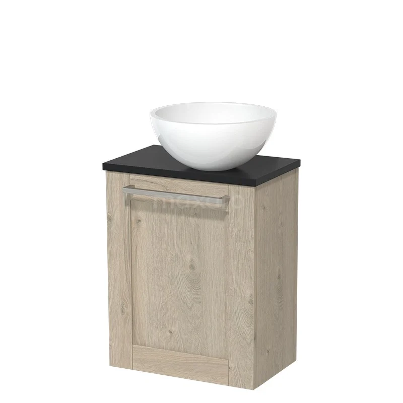 Toiletmeubel Met Waskom Mineraalmarmer Modulo Lichtgrijs Eiken Kader 41 Cm Mat Zwart Blad 2 Toiletmeubel Met Waskom Mineraalmarmer Modulo Lichtgrijs Eiken Kader 41 Cm Mat Zwart Blad - Afbeelding 2