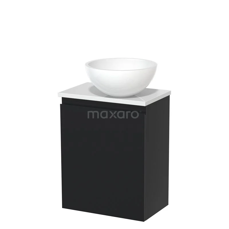 Toiletmeubel Met Waskom Mineraalmarmer Modulo Mat Zwart Greeploos 41 Cm Hoogglans Wit Blad 2 Toiletmeubel Met Waskom Mineraalmarmer Modulo Mat Zwart Greeploos 41 Cm Hoogglans Wit Blad - Afbeelding 2