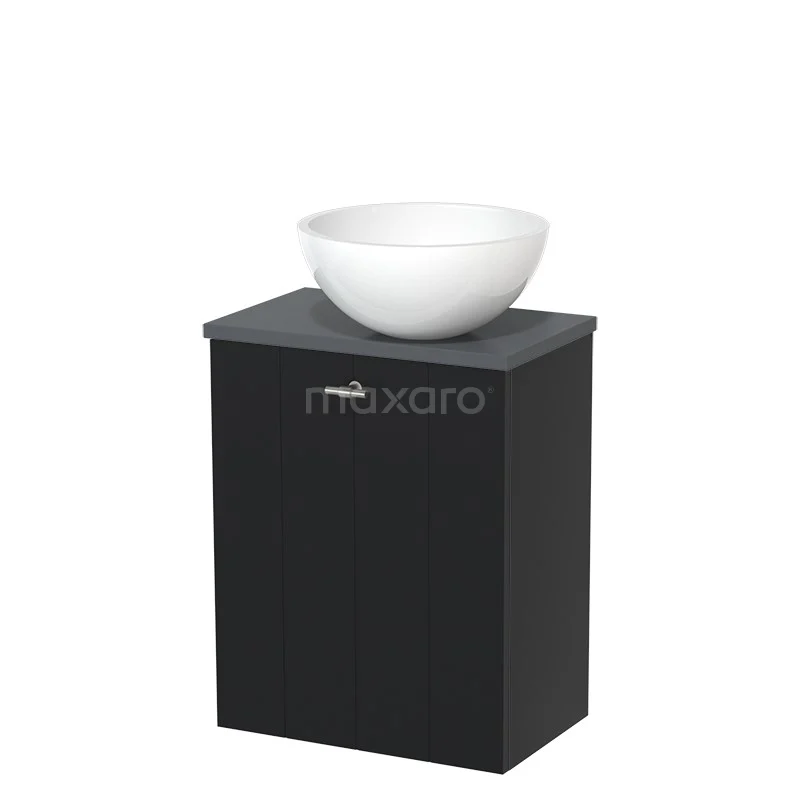 Toiletmeubel Met Waskom Mineraalmarmer Modulo Mat Zwart Lamel 41 Cm Donkergrijs Blad 2 Toiletmeubel Met Waskom Mineraalmarmer Modulo Mat Zwart Lamel 41 Cm Donkergrijs Blad - Afbeelding 2