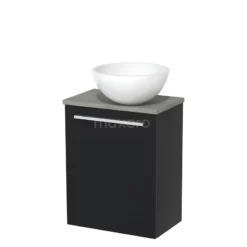 Toiletmeubel Met Waskom Mineraalmarmer Modulo Mat Zwart Vlak 41 Cm Grijs Eiken Blad -Badkamer Verkoopwinkel toiletmeubel met waskom mineraalmarmer modulo mat zwart vlak 41 cm grijs eiken blad tmk10 00455 1