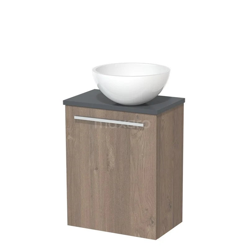 Toiletmeubel Met Waskom Mineraalmarmer Modulo Middenbruin Eiken Vlak 41 Cm Donkergrijs Blad 2 Toiletmeubel Met Waskom Mineraalmarmer Modulo Middenbruin Eiken Vlak 41 Cm Donkergrijs Blad - Afbeelding 2