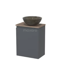 Toiletmeubel Met Waskom Natuursteen Modulo Donkergrijs Greeploos 41 Cm Middenbruin Eiken Blad -Badkamer Verkoopwinkel toiletmeubel met waskom natuursteen modulo donkergrijs greeploos 41 cm middenbruin eiken blad tmk10 04538 1
