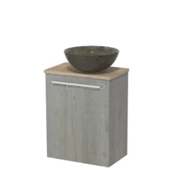 Toiletmeubel Met Waskom Natuursteen Modulo Grijs Eiken Vlak 41 Cm Lichtbruin Eiken Blad -Badkamer Verkoopwinkel toiletmeubel met waskom natuursteen modulo grijs eiken vlak 41 cm lichtbruin eiken blad tmk10 02896 1