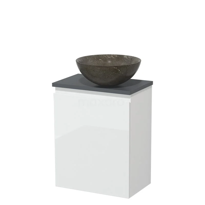 Toiletmeubel Met Waskom Natuursteen Modulo Hoogglans Wit Greeploos 41 Cm Donkergrijs Blad 2 Toiletmeubel Met Waskom Natuursteen Modulo Hoogglans Wit Greeploos 41 Cm Donkergrijs Blad - Afbeelding 2
